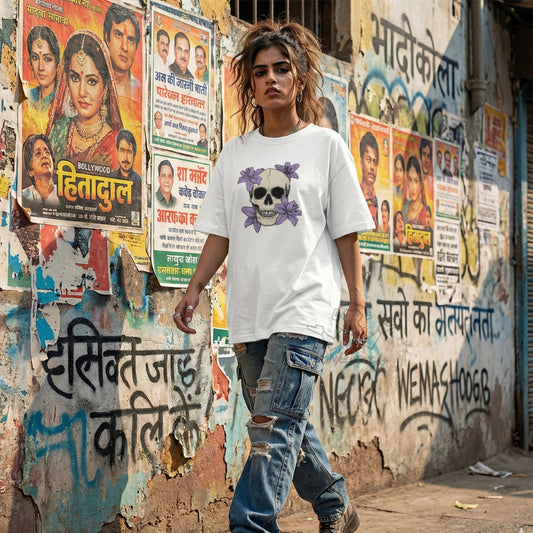 Floral Bones - Unisex Oversized T-Shirt